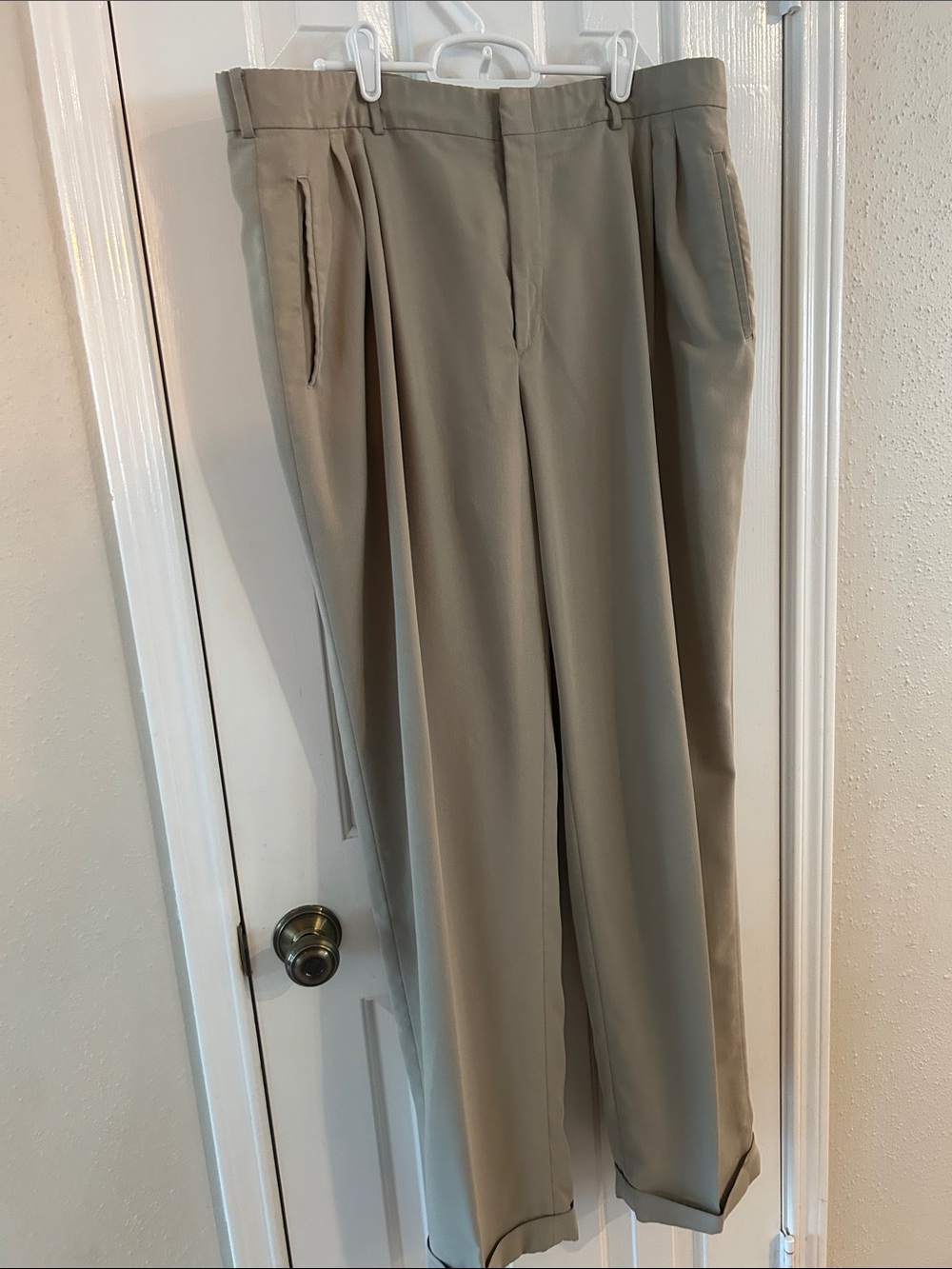 Savane Men's Pleated Dress Pants in Light Beige